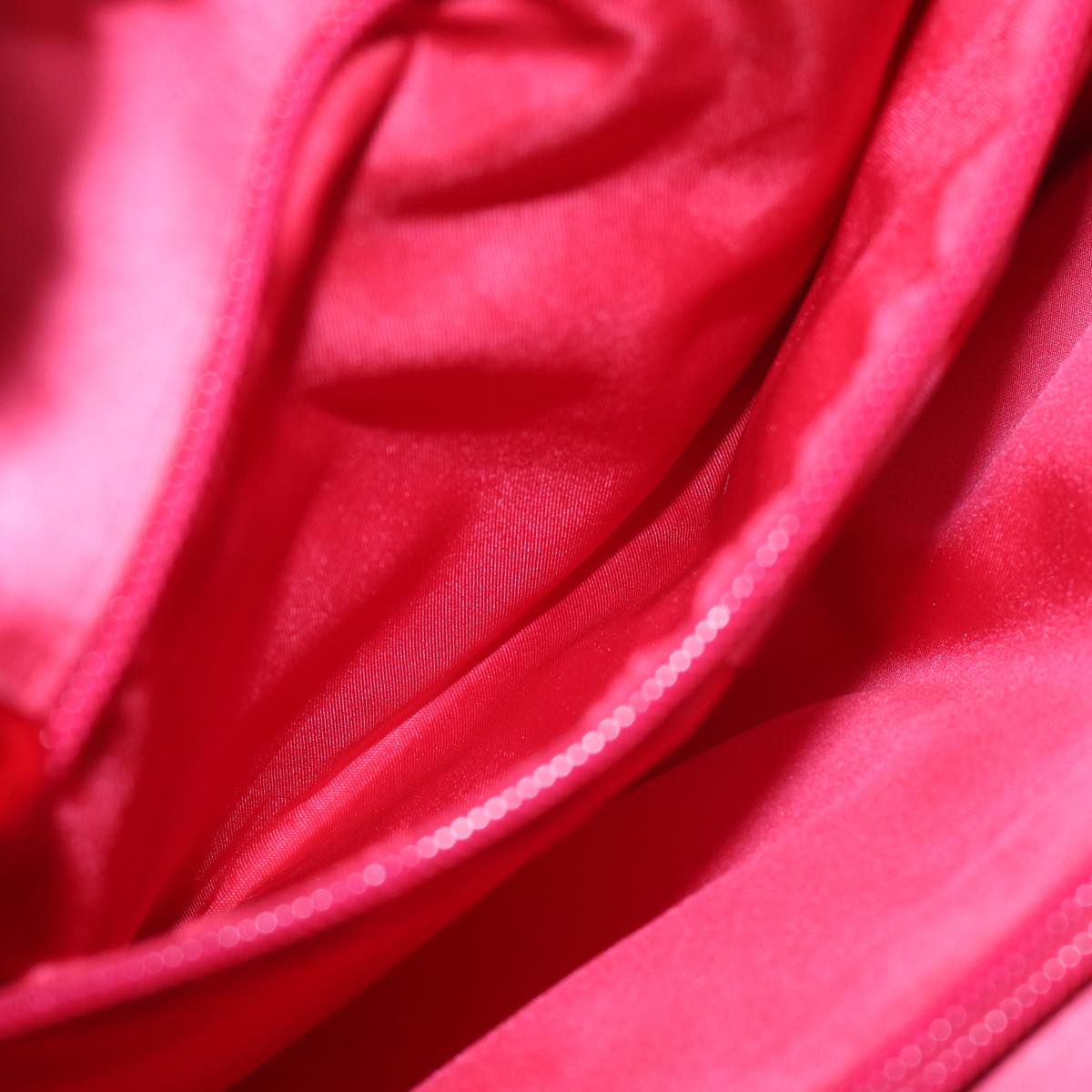 PRADA Hand Bag Satin Red Auth 69745