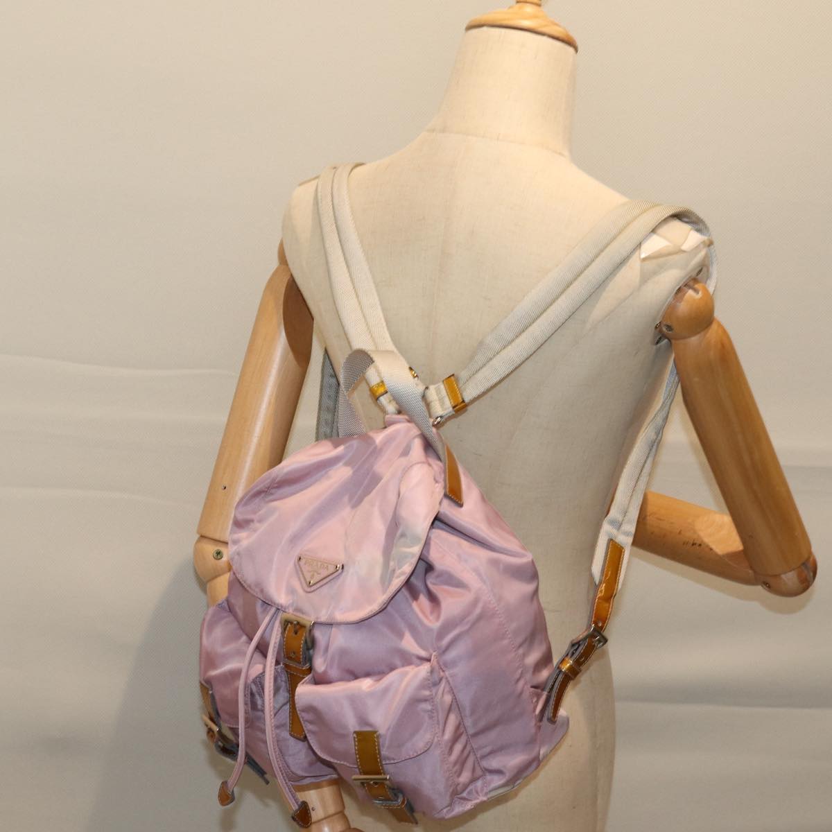 PRADA Backpack Nylon Pink Auth 69747