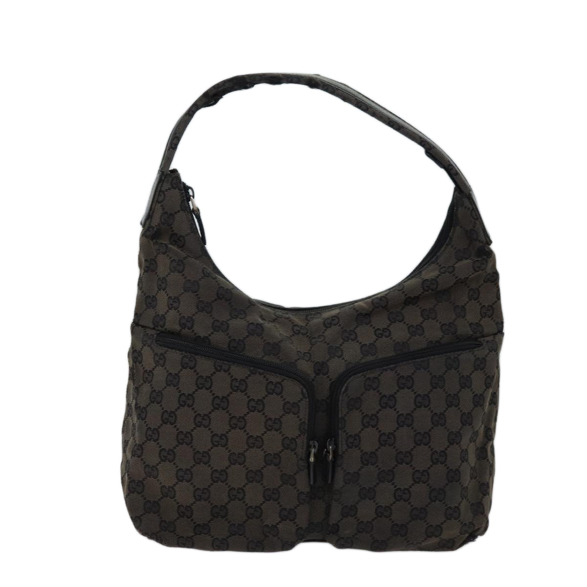 GUCCI GG Canvas Shoulder Bag Black 001 3380 Auth 69781