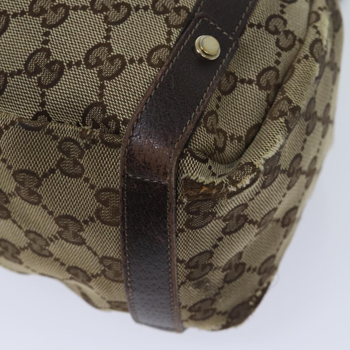 GUCCI GG Canvas Tote Bag Beige 130736 Auth 69789