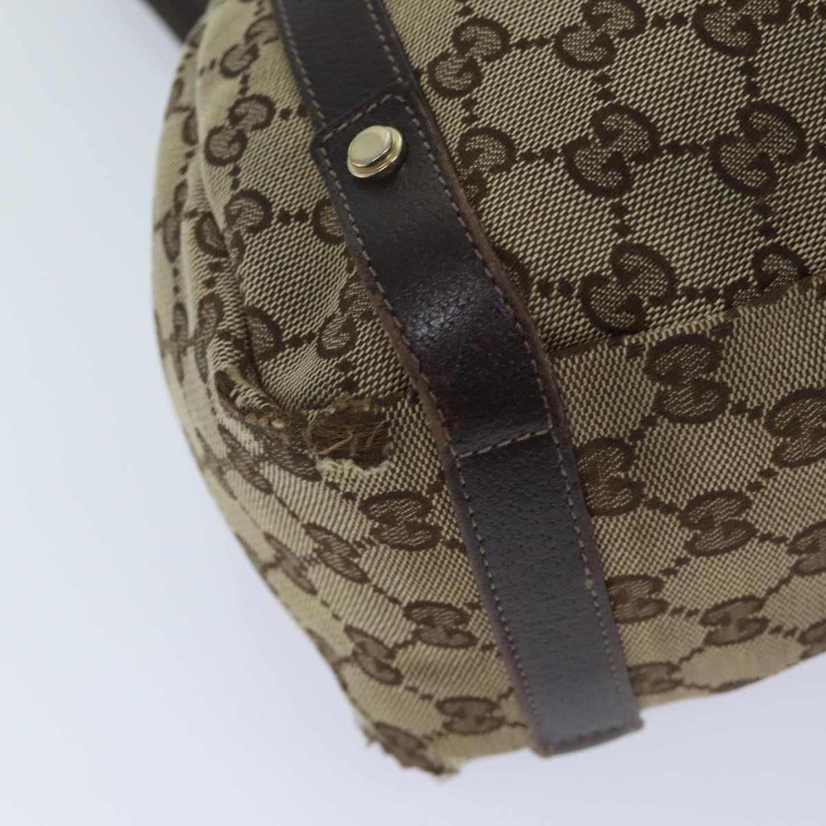 GUCCI GG Canvas Tote Bag Beige 130736 Auth 69789