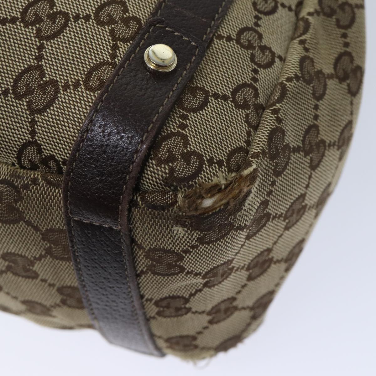 GUCCI GG Canvas Tote Bag Beige 130736 Auth 69789