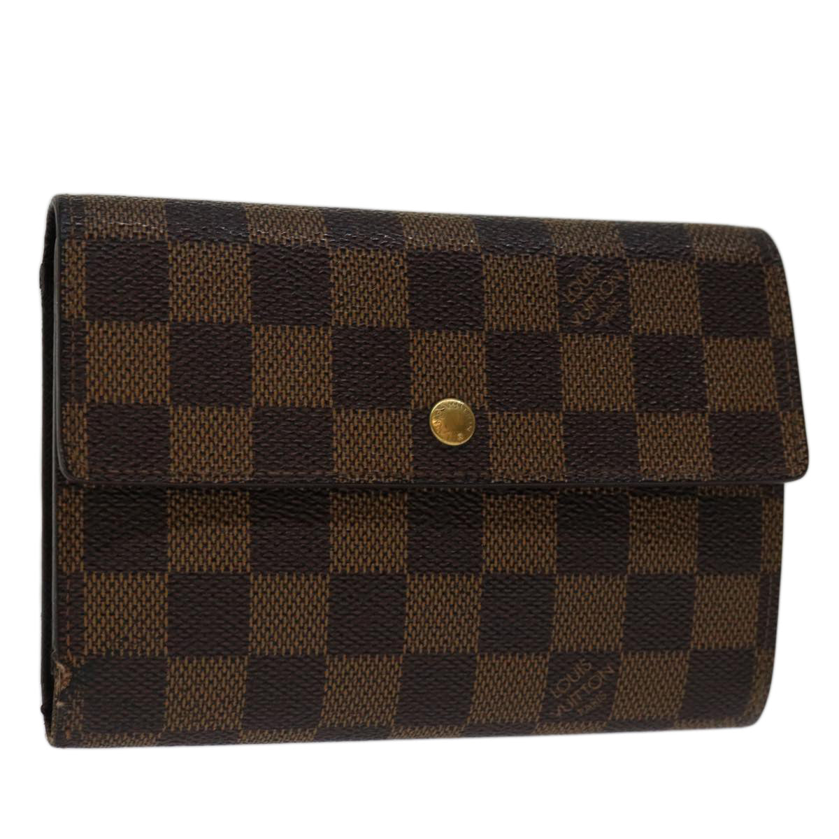 LOUIS VUITTON Damier Ebene Porte Tresor Etui Papie Wallet N61202 LV Auth 69798