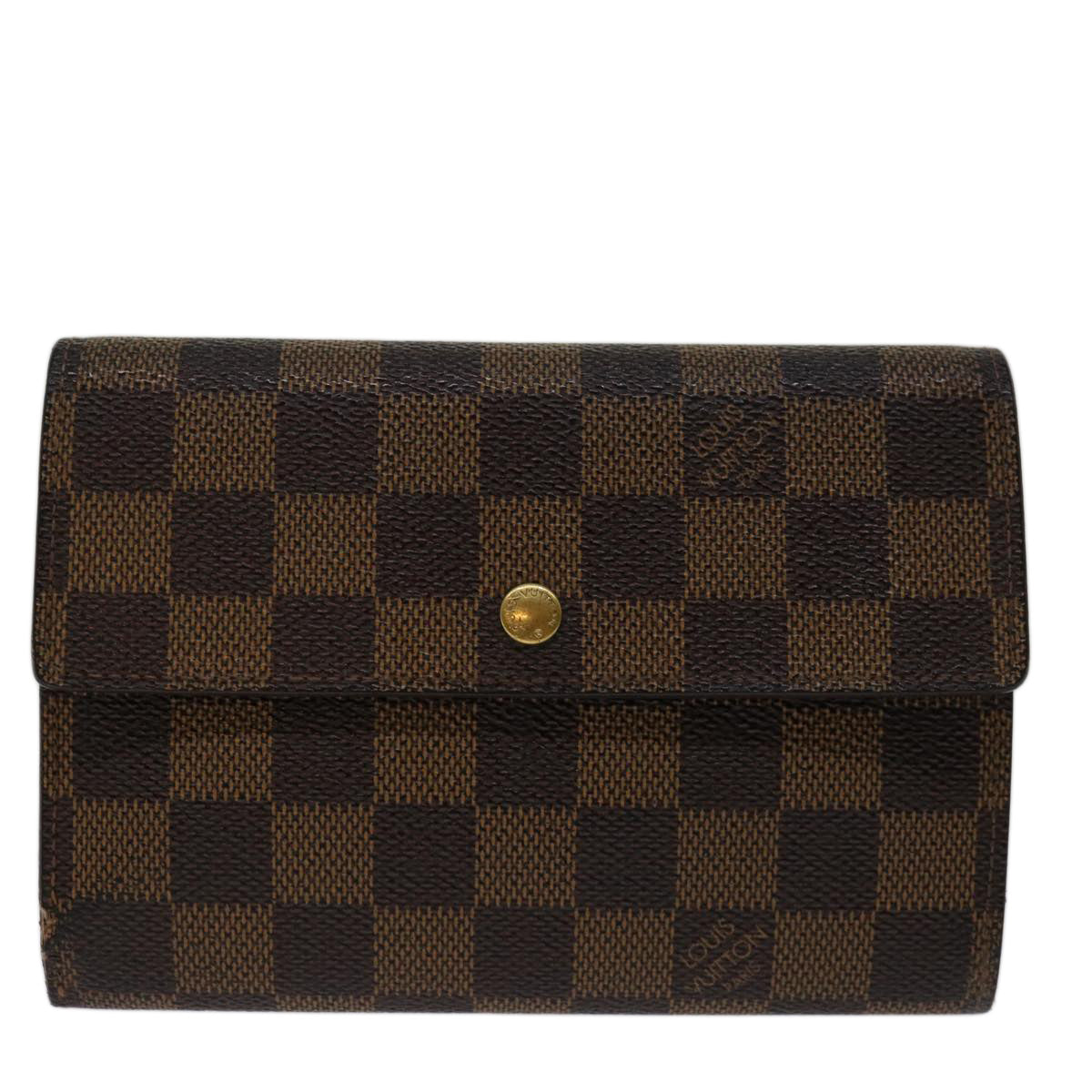 LOUIS VUITTON Damier Ebene Porte Tresor Etui Papie Wallet N61202 LV Auth 69798