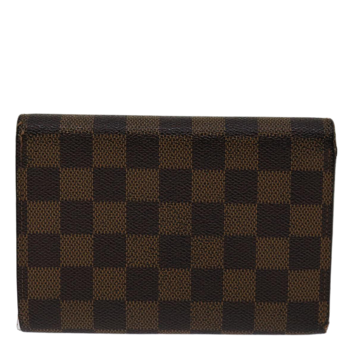 LOUIS VUITTON Damier Ebene Porte Tresor Etui Papie Wallet N61202 LV Auth 69798