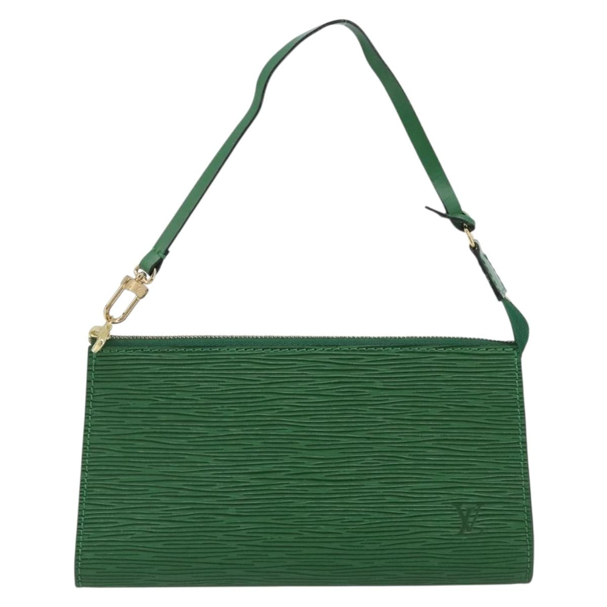 LOUIS VUITTON Epi Pochette Accessoires Pouch Green M52984 LV Auth 69826