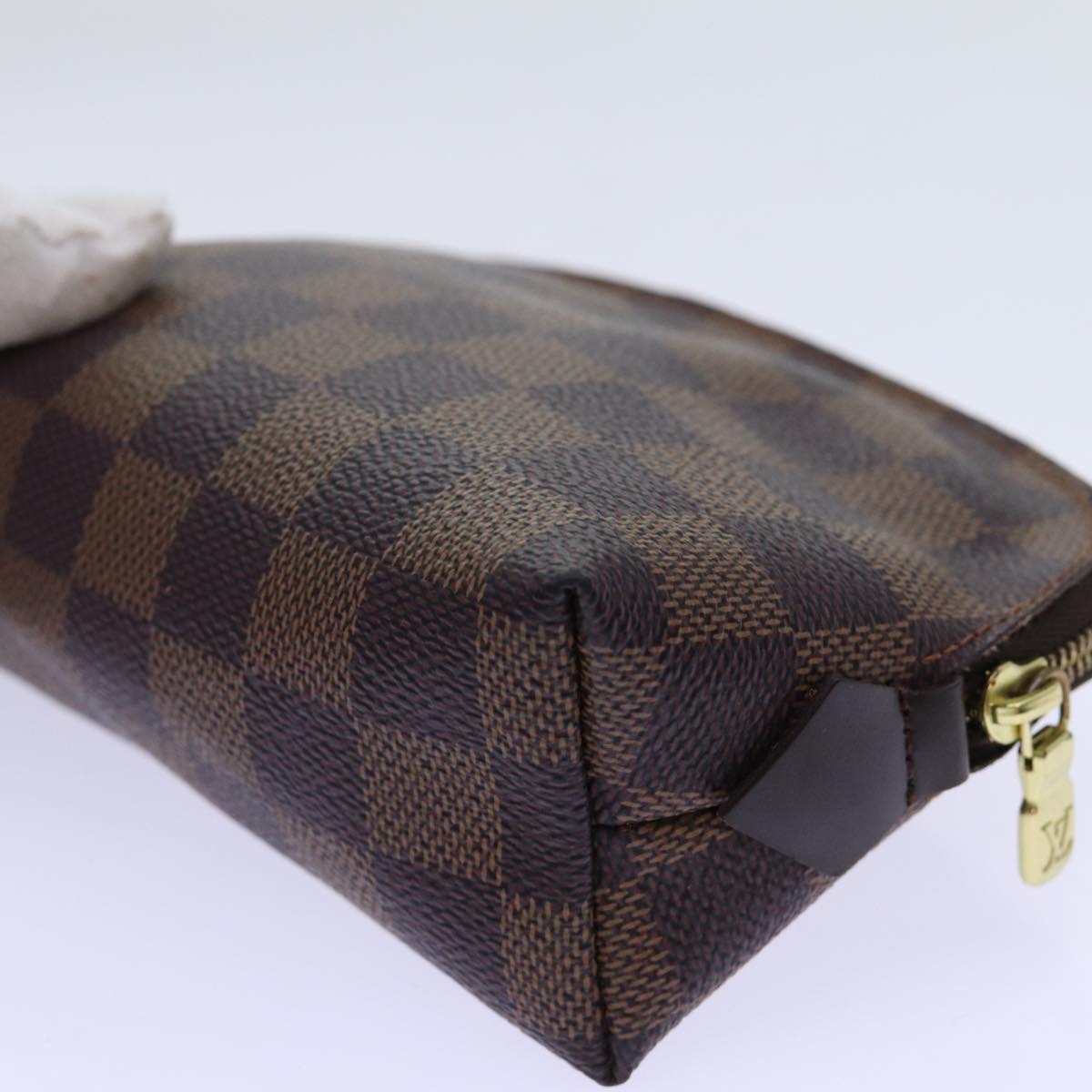 LOUIS VUITTON Damier Ebene Pochette Cosmetic PM Pouch N47516 LV Auth 69835