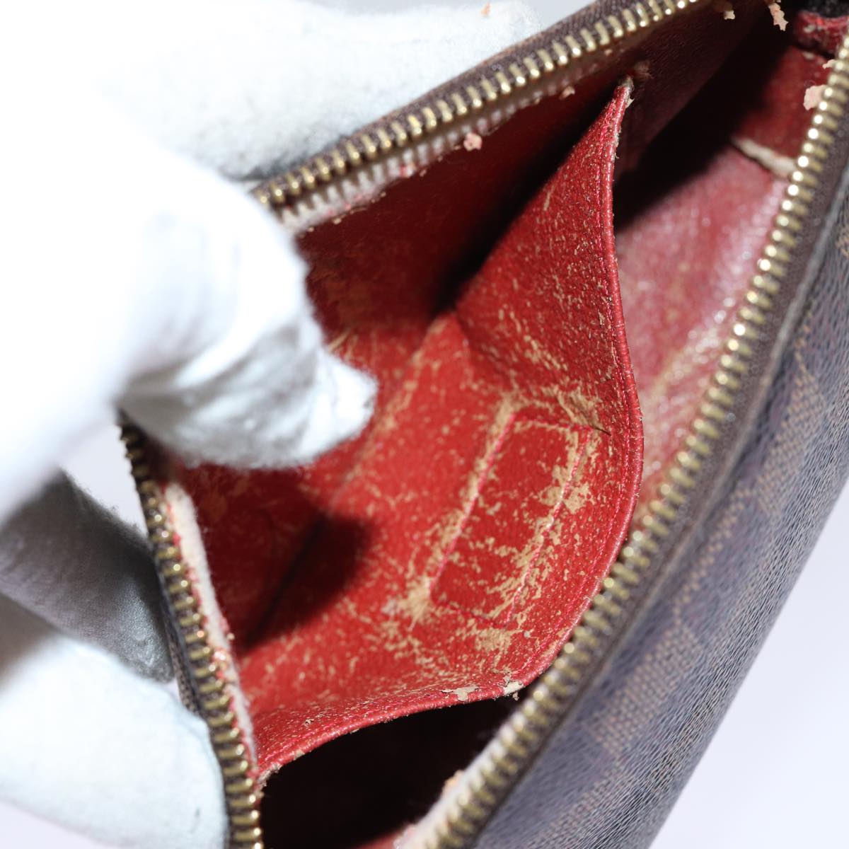 LOUIS VUITTON Damier Ebene Pochette Cosmetic PM Pouch N47516 LV Auth 69835