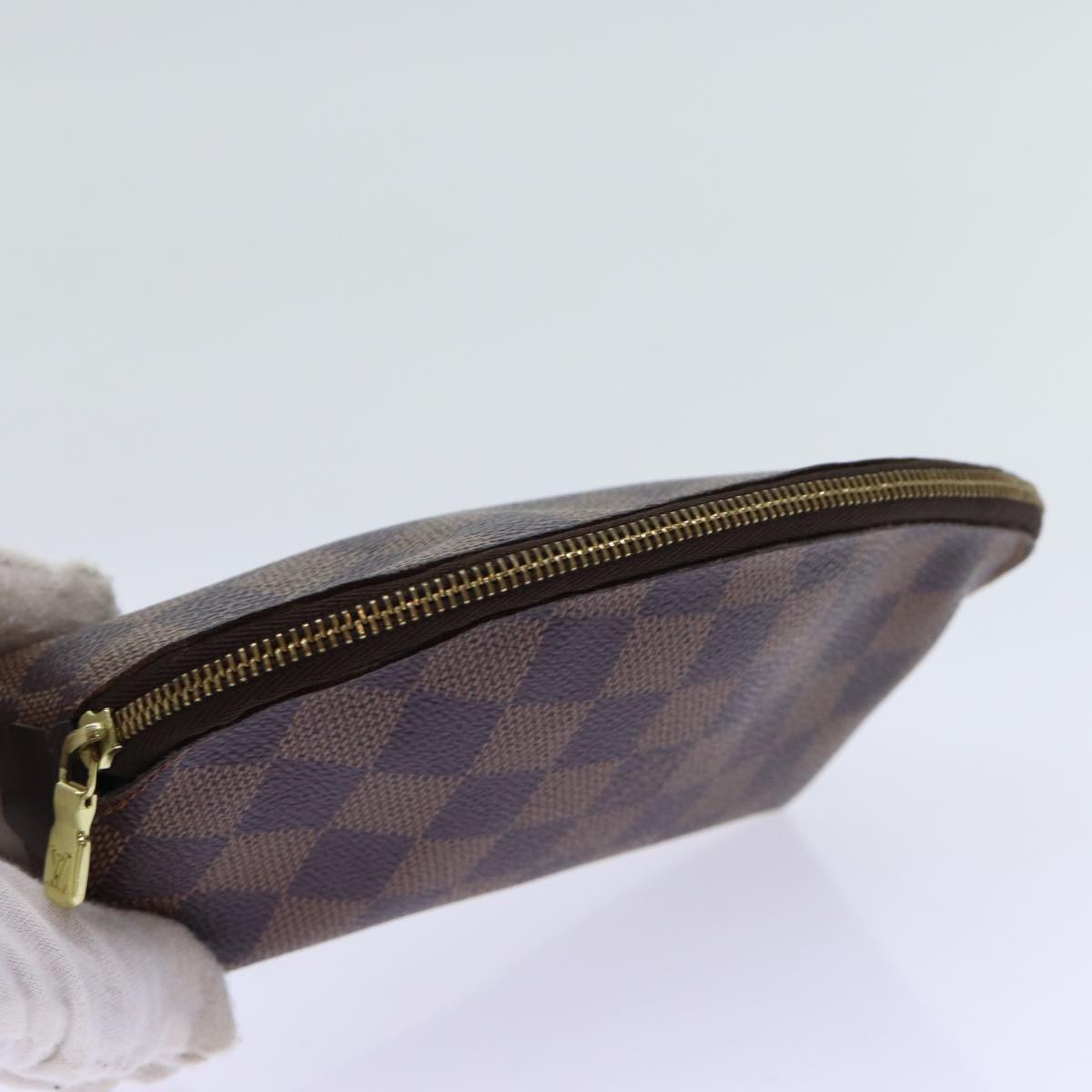 LOUIS VUITTON Damier Ebene Pochette Cosmetic PM Pouch N47516 LV Auth 69835