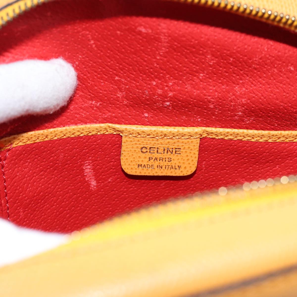 CELINE Backpack Leather Orange Auth 69872