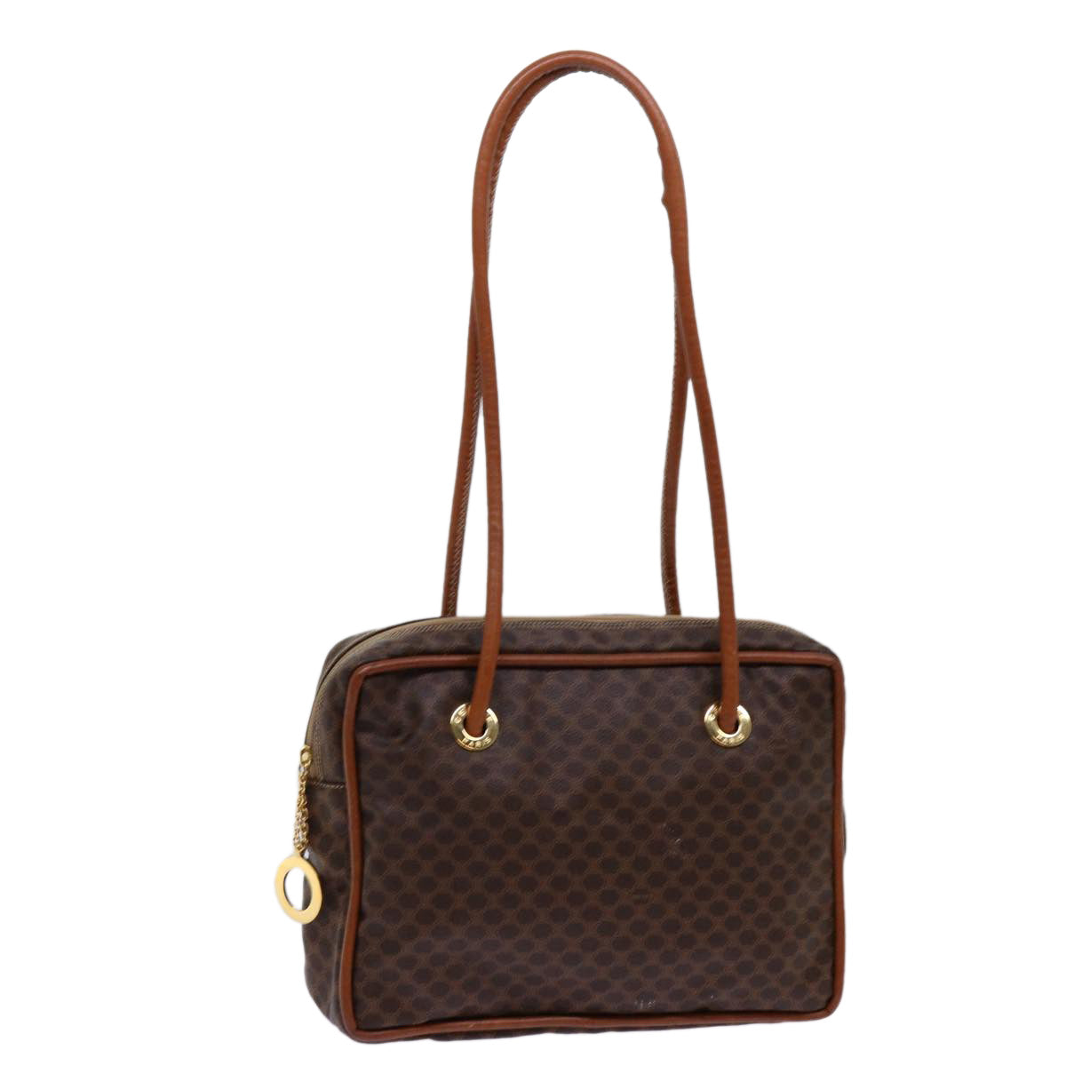 CELINE Macadam Canvas Shoulder Bag PVC Brown Auth 69901