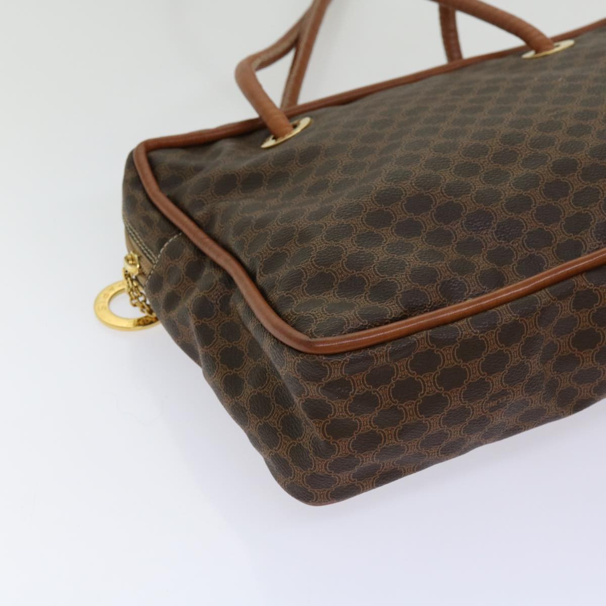 CELINE Macadam Canvas Shoulder Bag PVC Brown Auth 69901