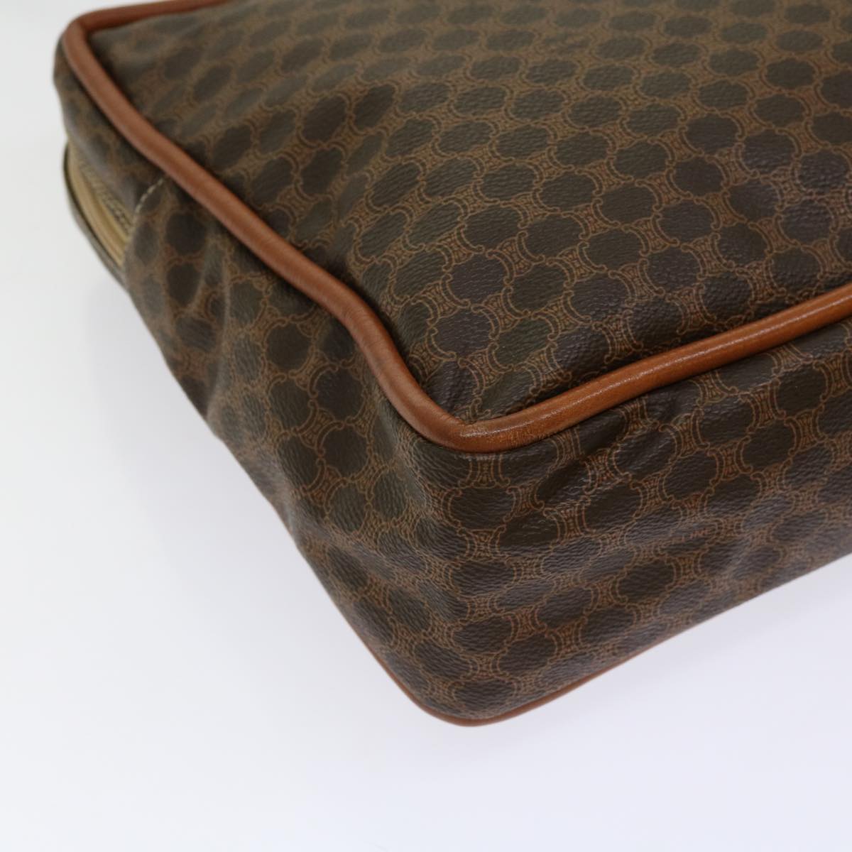 CELINE Macadam Canvas Shoulder Bag PVC Brown Auth 69901