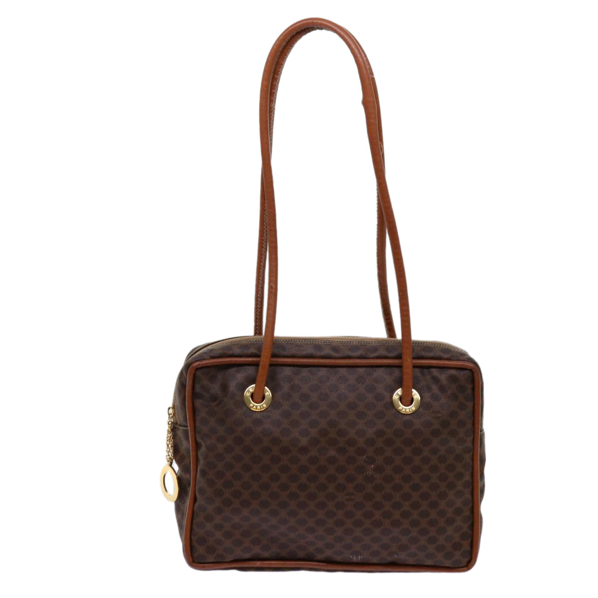 CELINE Macadam Canvas Shoulder Bag PVC Brown Auth 69901