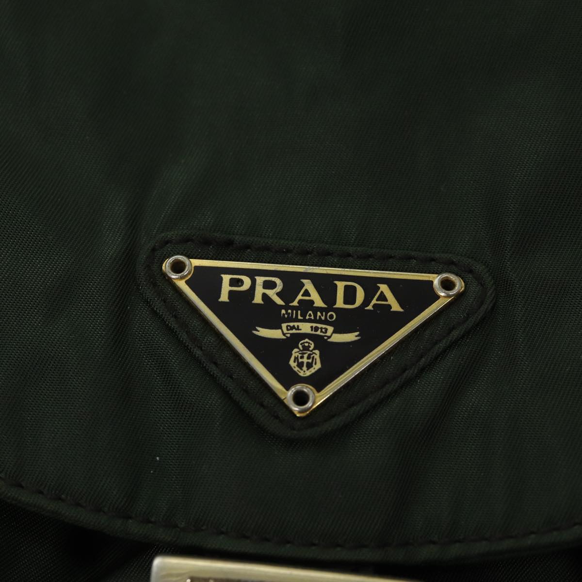 PRADA Chain Backpack Nylon Black Auth 69943