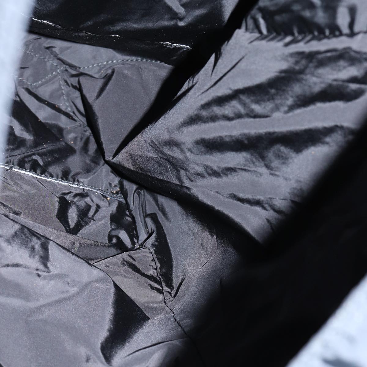 PRADA Tote Bag Nylon Black Gray Auth 69946