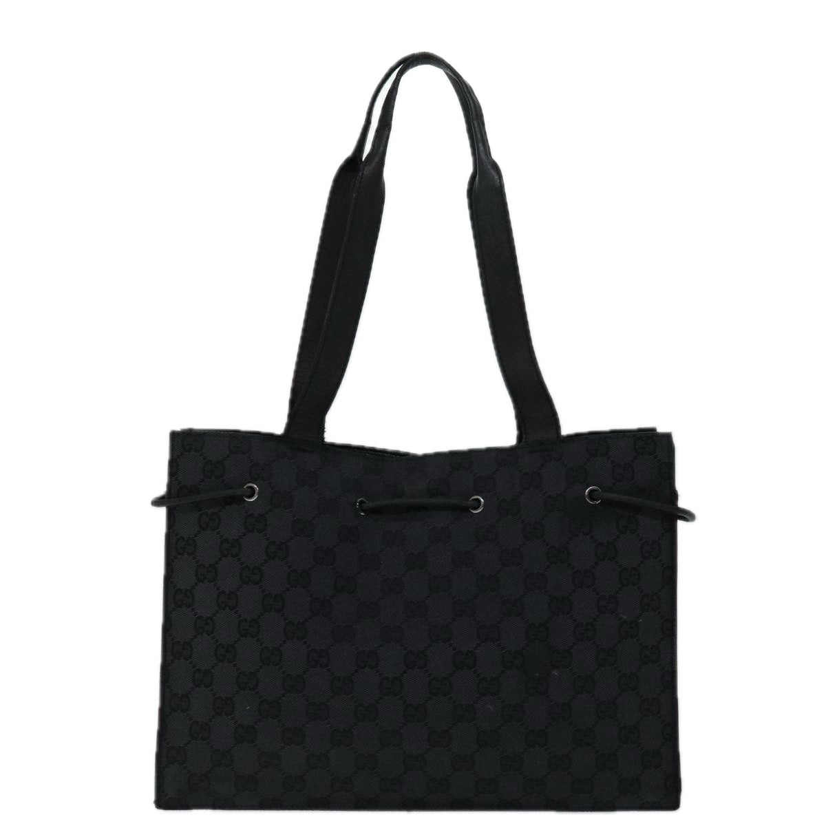 GUCCI GG Canvas Tote Bag Black 120836 Auth 69947