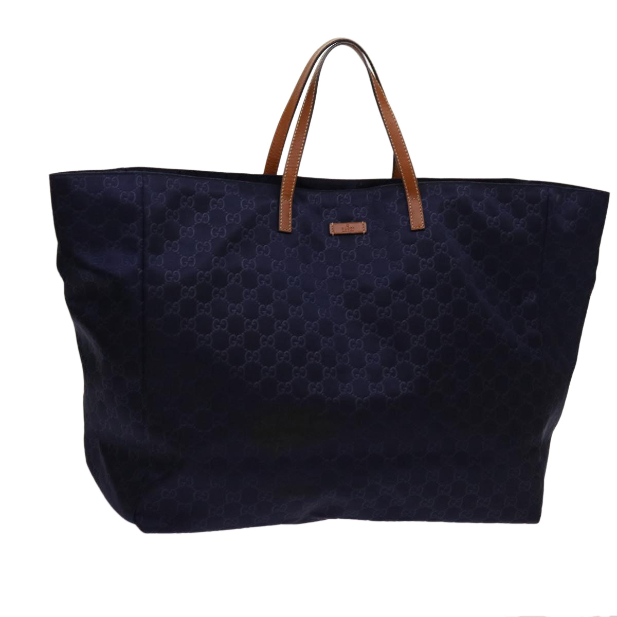 GUCCI GG Canvas Tote Bag Navy 286198 Auth 69951