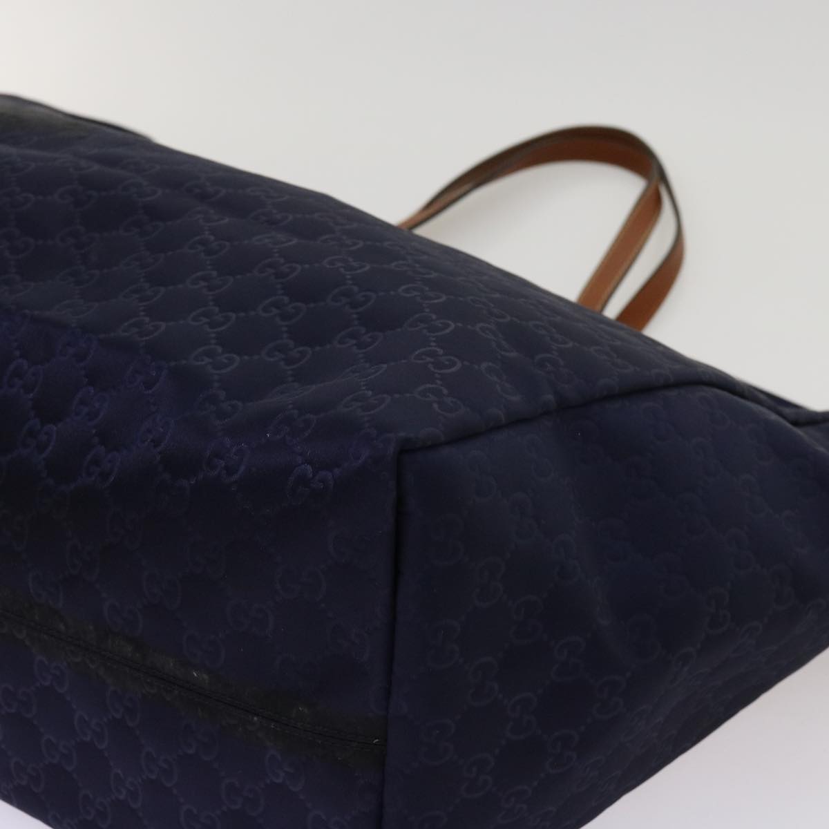 GUCCI GG Canvas Tote Bag Navy 286198 Auth 69951