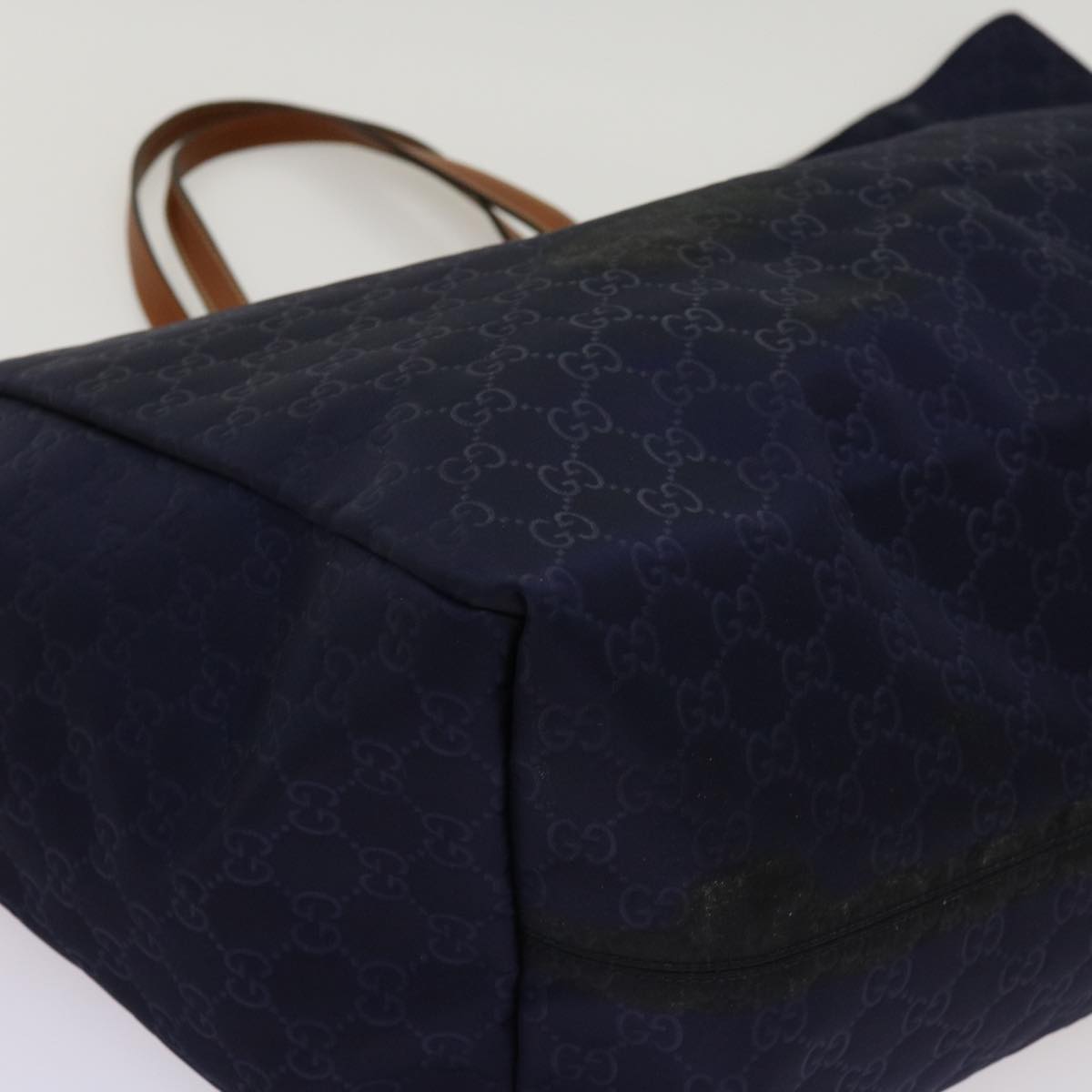 GUCCI GG Canvas Tote Bag Navy 286198 Auth 69951