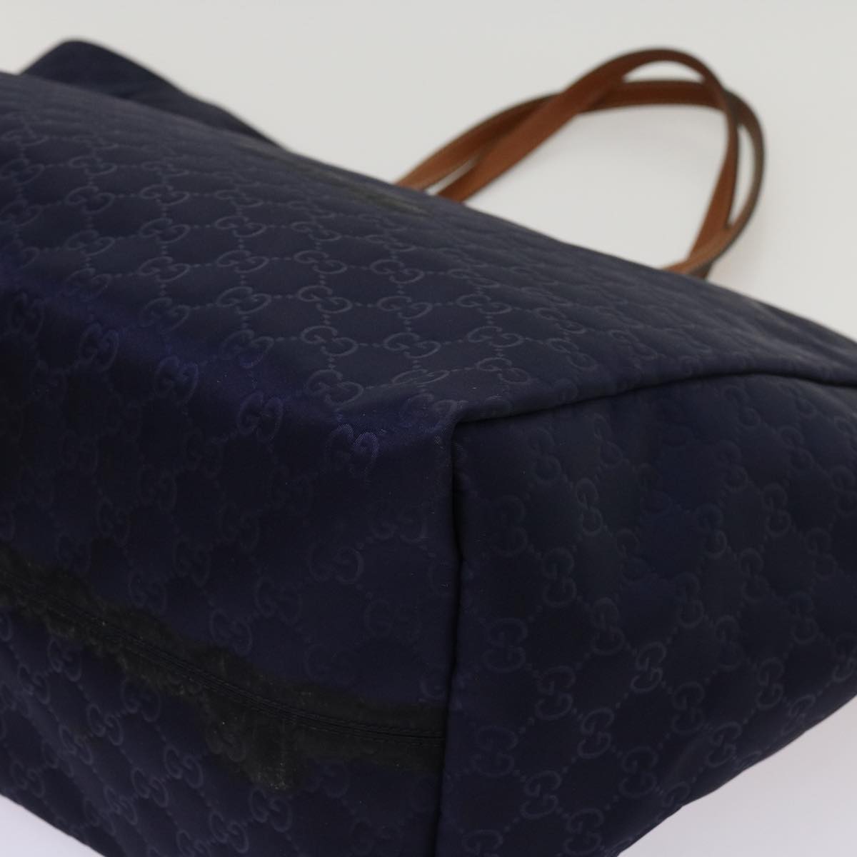 GUCCI GG Canvas Tote Bag Navy 286198 Auth 69951