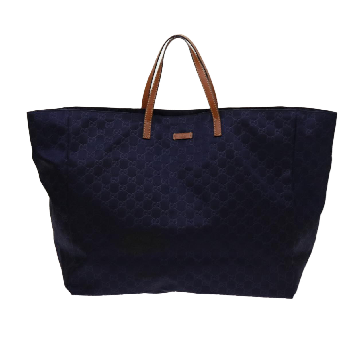 GUCCI GG Canvas Tote Bag Navy 286198 Auth 69951