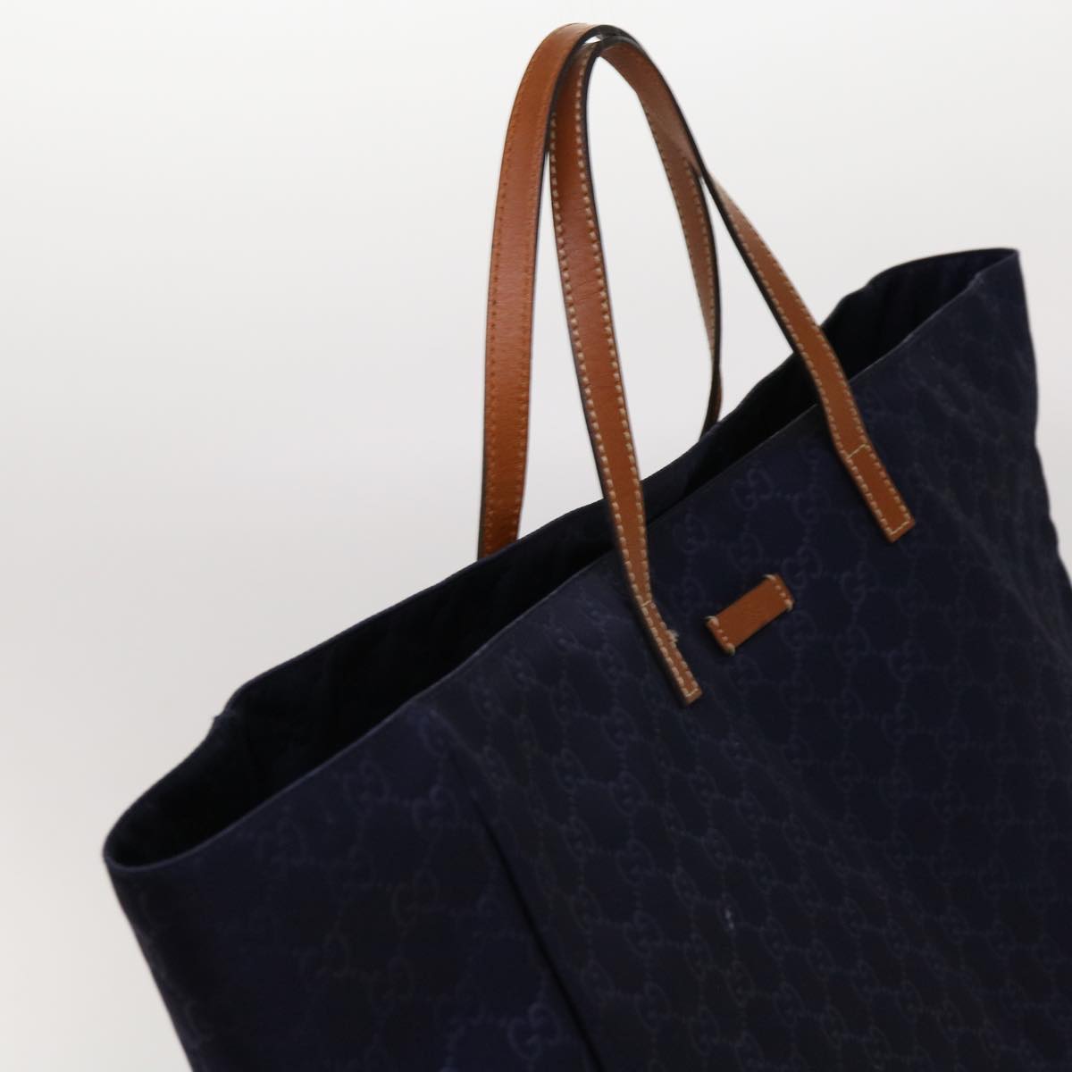 GUCCI GG Canvas Tote Bag Navy 286198 Auth 69951