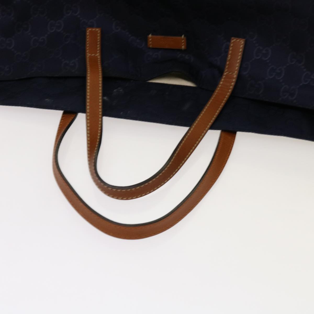 GUCCI GG Canvas Tote Bag Navy 286198 Auth 69951