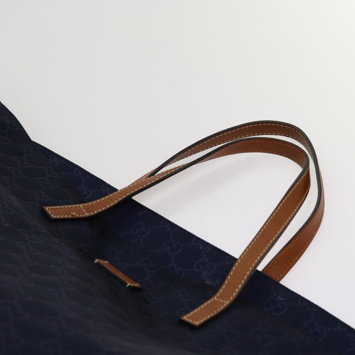 GUCCI GG Canvas Tote Bag Navy 286198 Auth 69951