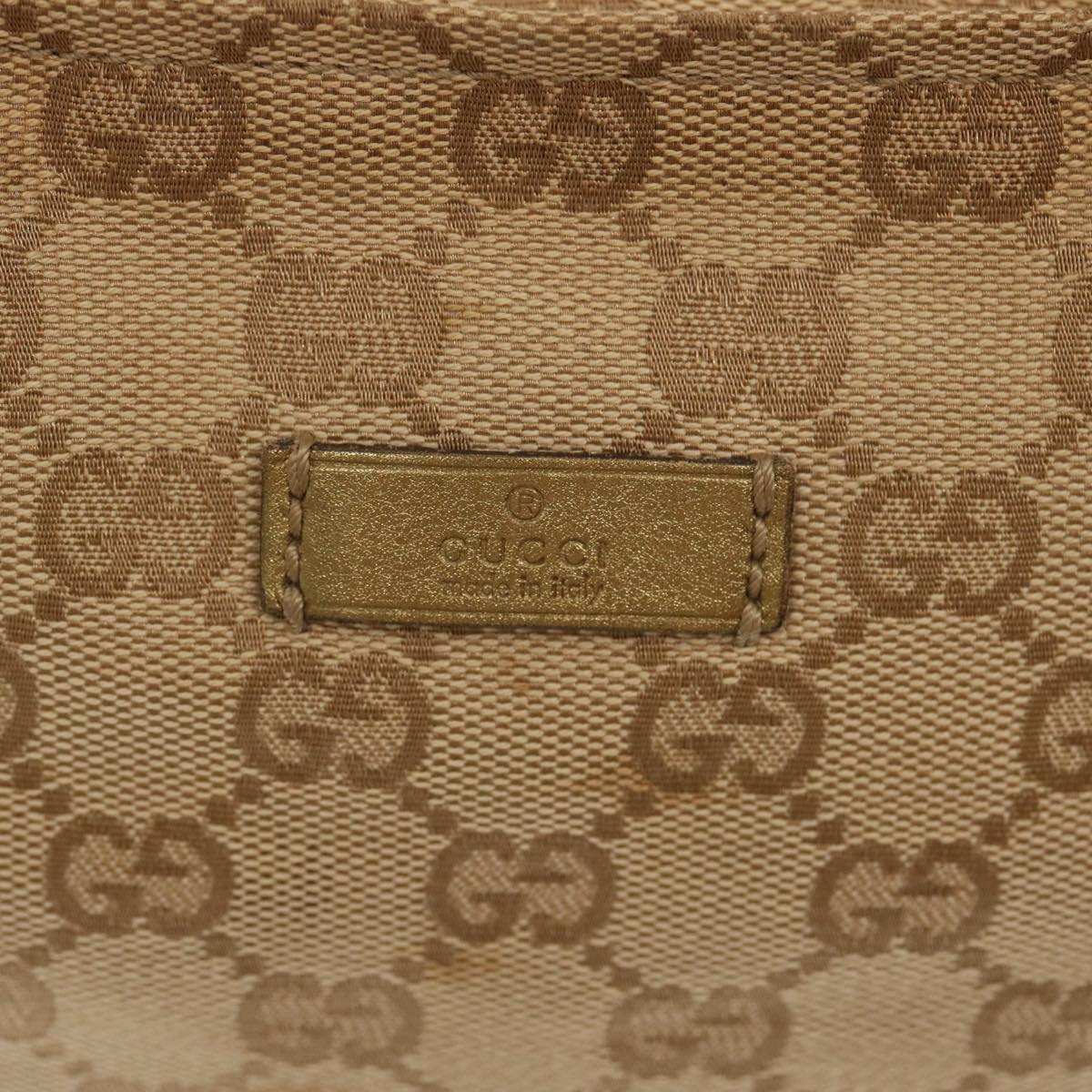 GUCCI GG Canvas Sherry Line Hand Bag Beige Gold pink 131228 Auth 69953