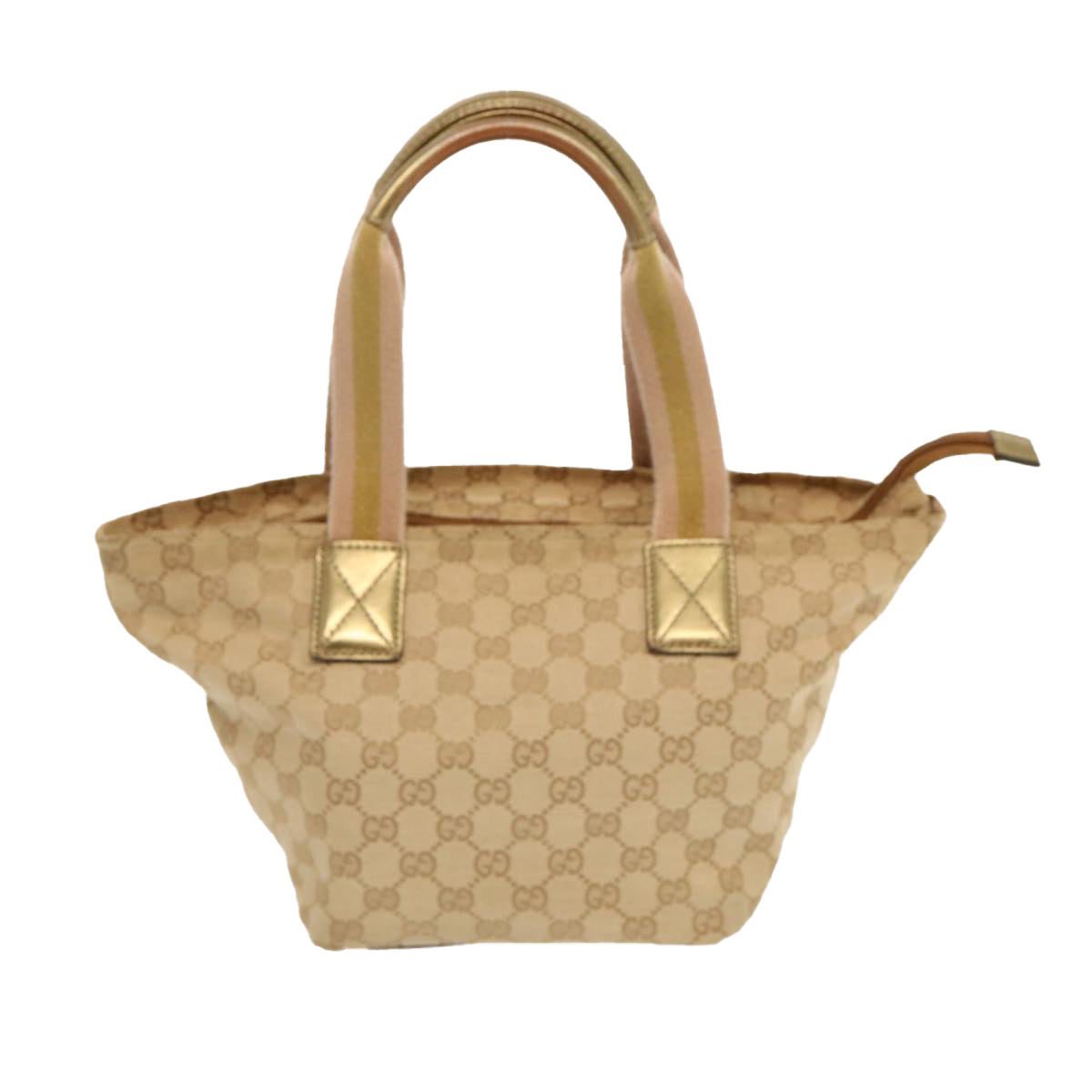 GUCCI GG Canvas Sherry Line Hand Bag Beige Gold pink 131228 Auth 69953