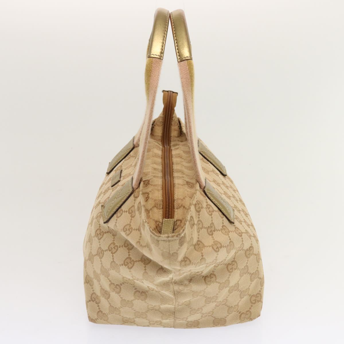 GUCCI GG Canvas Sherry Line Hand Bag Beige Gold pink 131228 Auth 69953