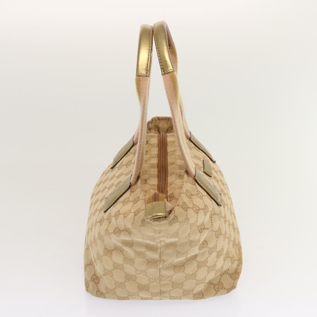 GUCCI GG Canvas Sherry Line Hand Bag Beige Gold pink 131228 Auth 69953