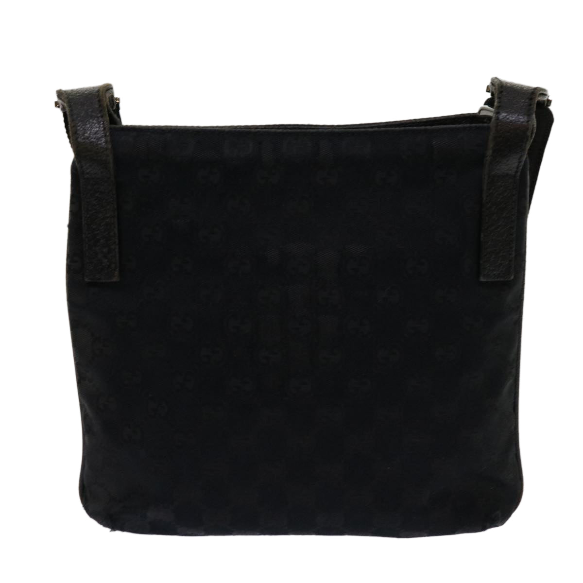 GUCCI GG Canvas Shoulder Bag Black 122793 Auth 69954