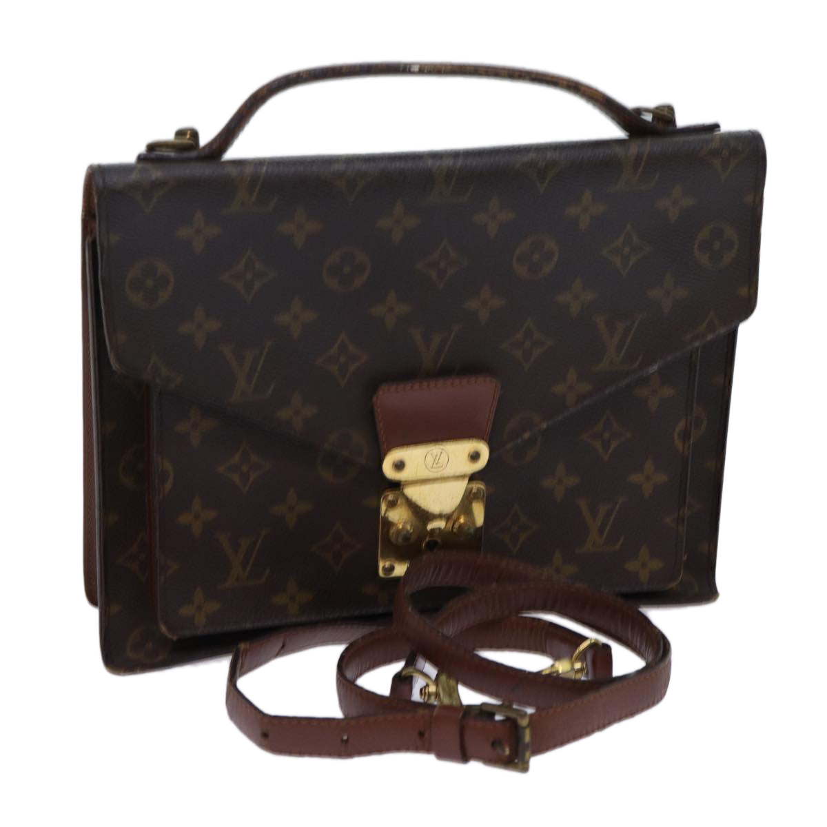LOUIS VUITTON Monogram Monceau 28 Hand Bag 2way M51185 LV Auth 70032