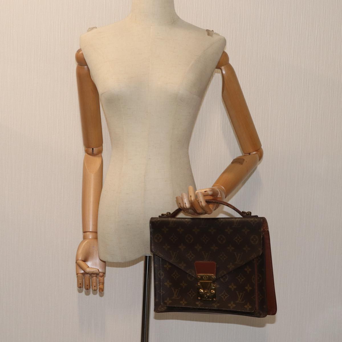 LOUIS VUITTON Monogram Monceau 28 Hand Bag 2way M51185 LV Auth 70032