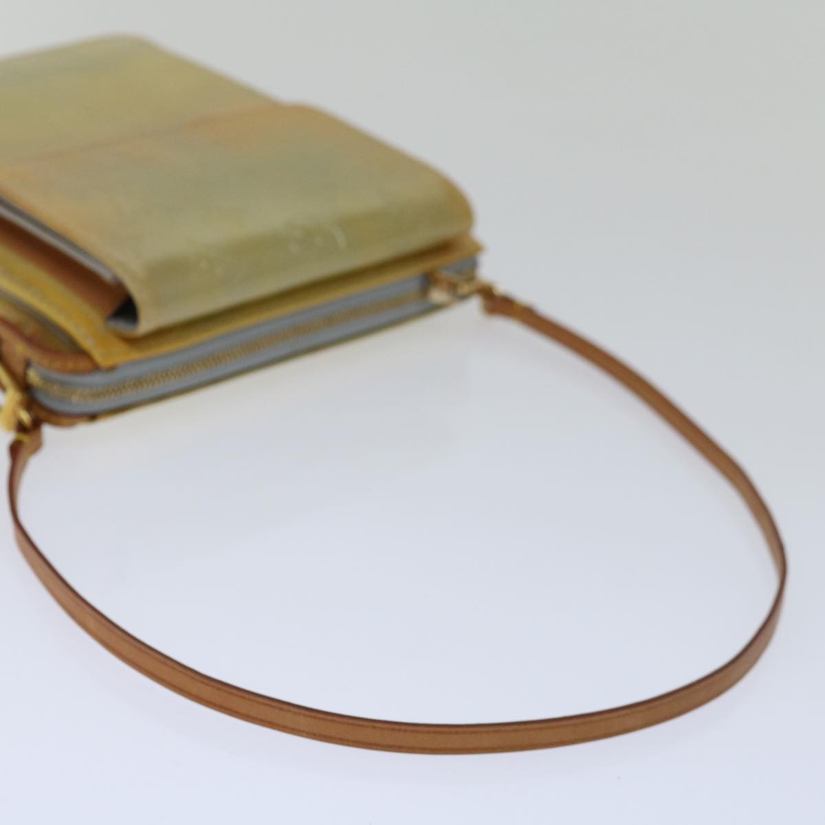 LOUIS VUITTON Monogram Vernis Motto Accessory Pouch Gris M91030 LV Auth 70044