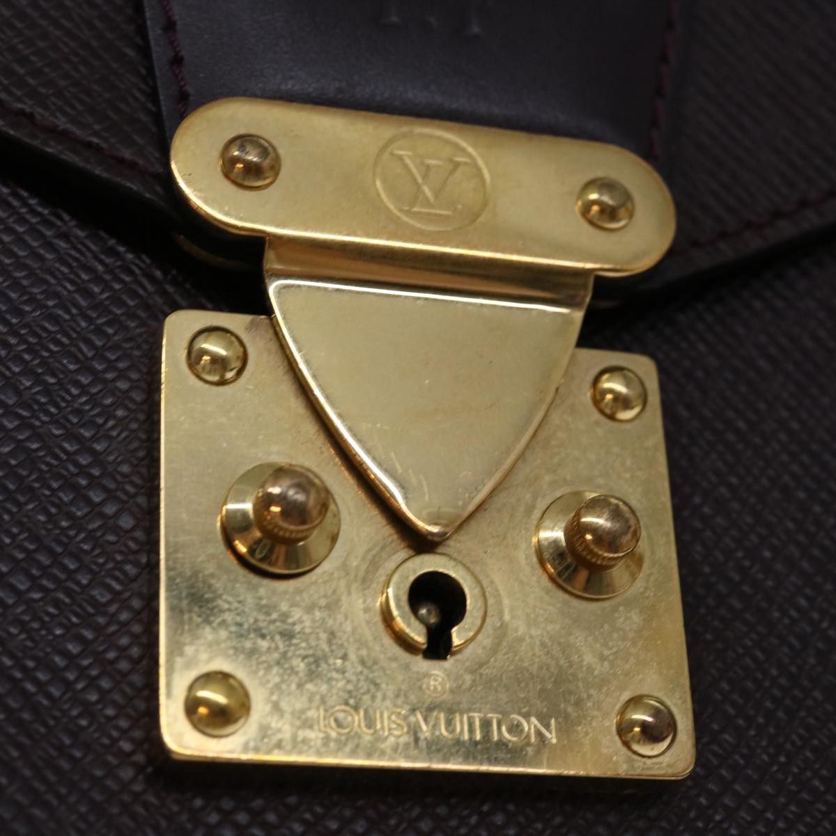 LOUIS VUITTON Taiga Monceau 28 Hand Bag 2way Acajou M32062 LV Auth 70071