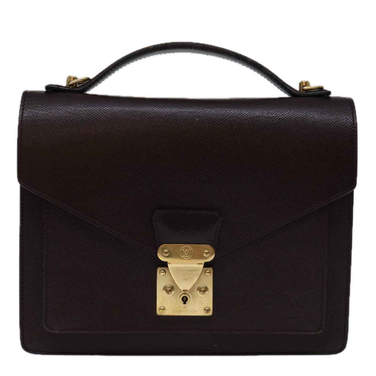 LOUIS VUITTON Taiga Monceau 28 Hand Bag 2way Acajou M32062 LV Auth 70071