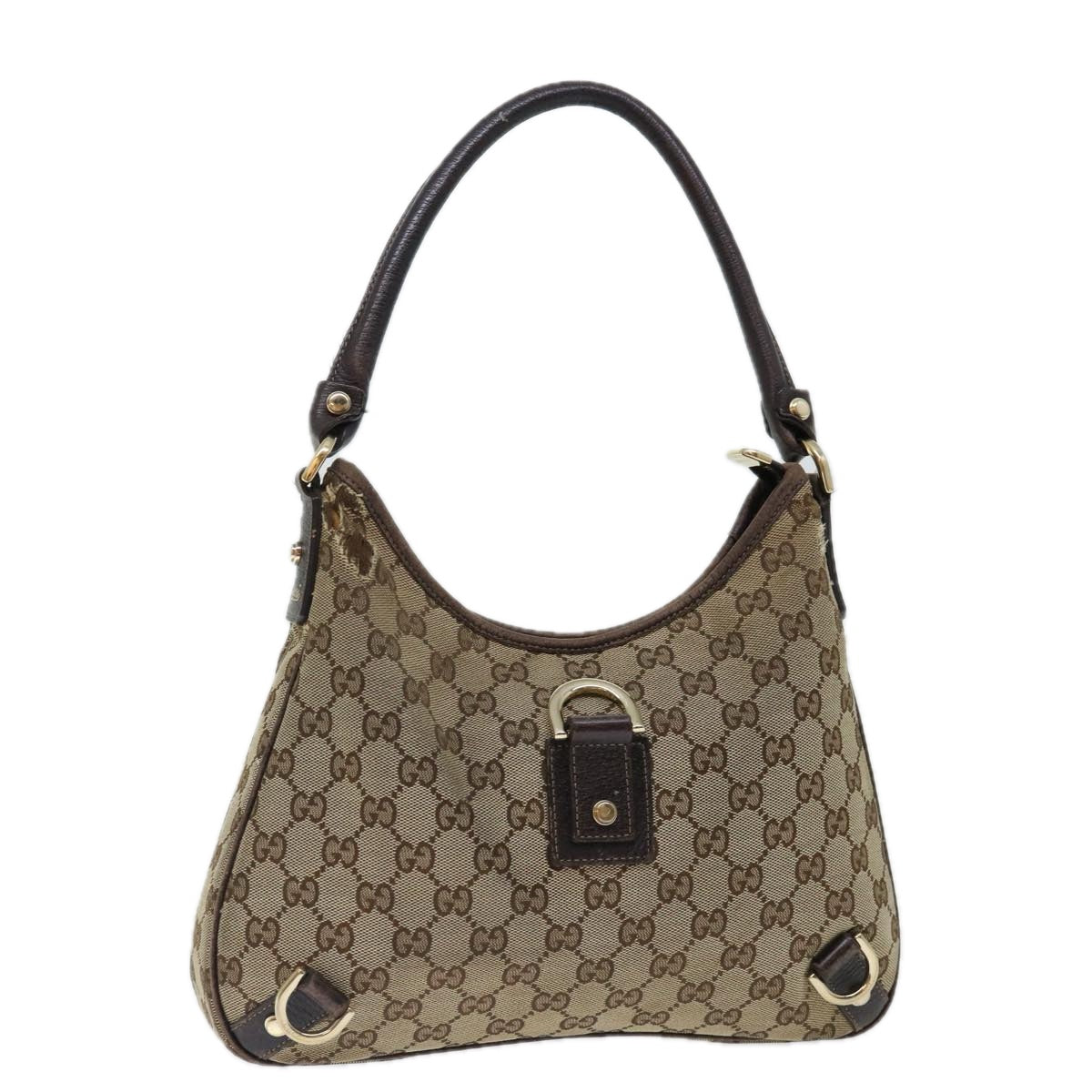 GUCCI GG Canvas Shoulder Bag Beige 130738 Auth 70130