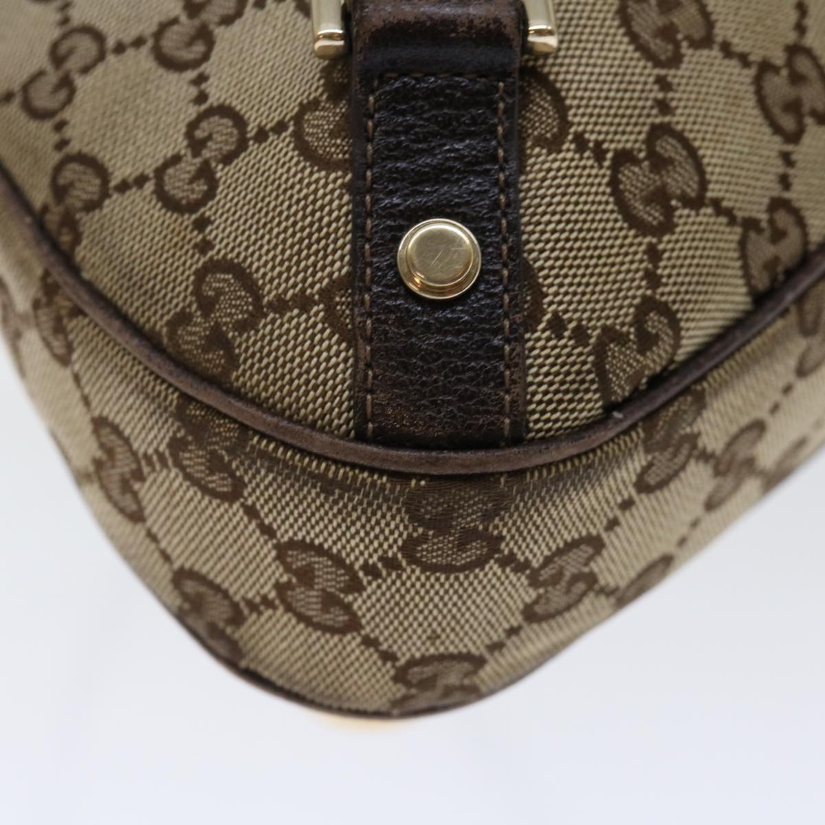 GUCCI GG Canvas Shoulder Bag Beige 130738 Auth 70130