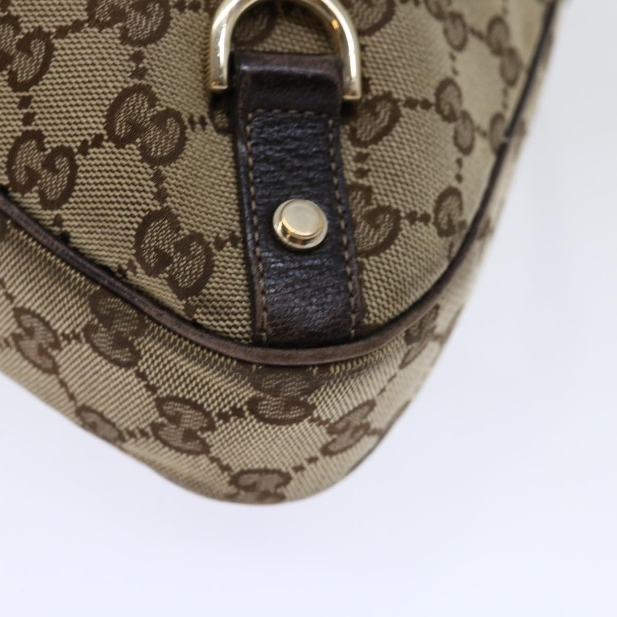 GUCCI GG Canvas Shoulder Bag Beige 130738 Auth 70130