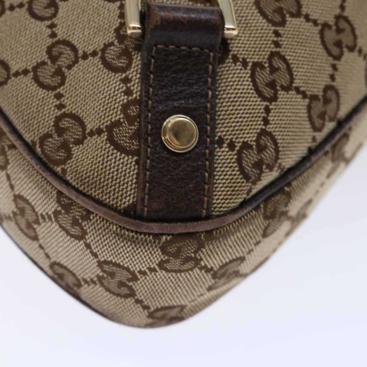 GUCCI GG Canvas Shoulder Bag Beige 130738 Auth 70130