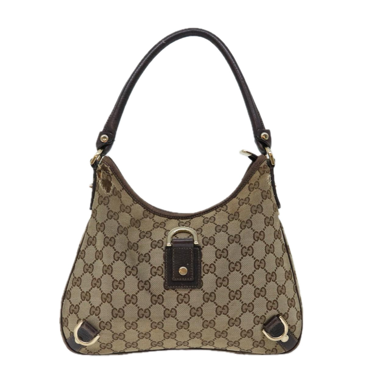 GUCCI GG Canvas Shoulder Bag Beige 130738 Auth 70130