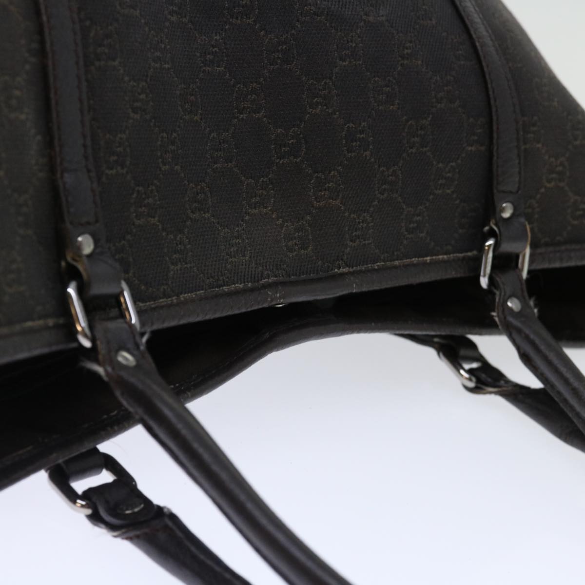 GUCCI GG Canvas Tote Bag Brown 265696 Auth 70133