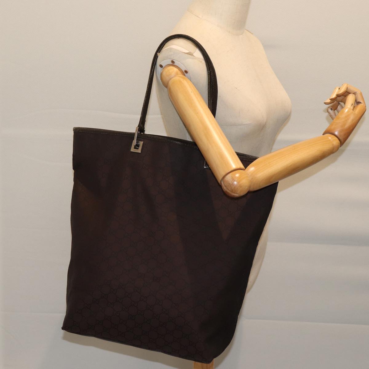 GUCCI GG Canvas Tote Bag Outlet Brown 269123 Auth 70140