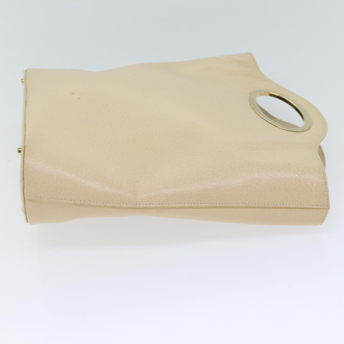 GUCCI Hand Bag Leather Beige 000 1553 0556 Auth 70204