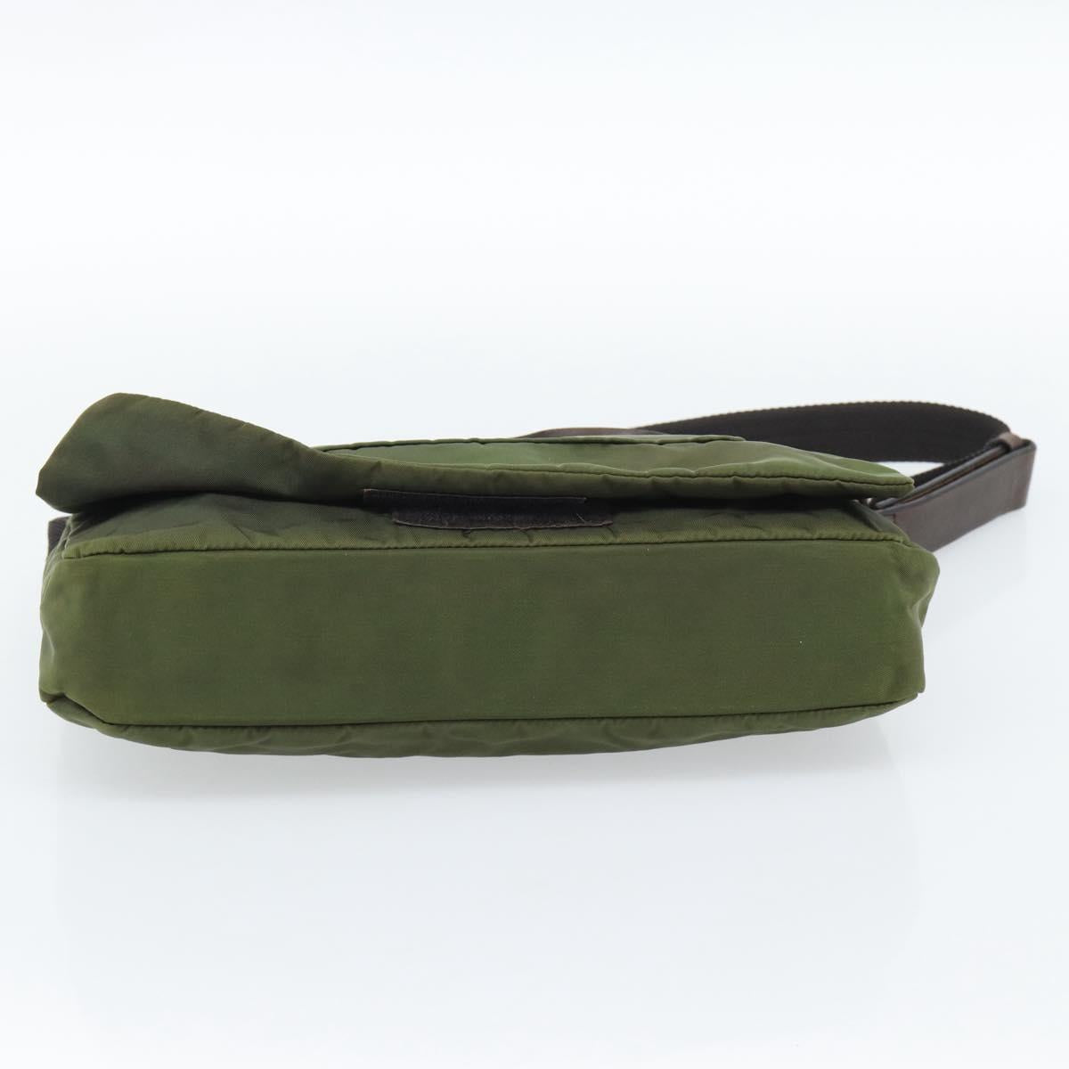 PRADA Shoulder Bag Nylon Khaki Auth 70210