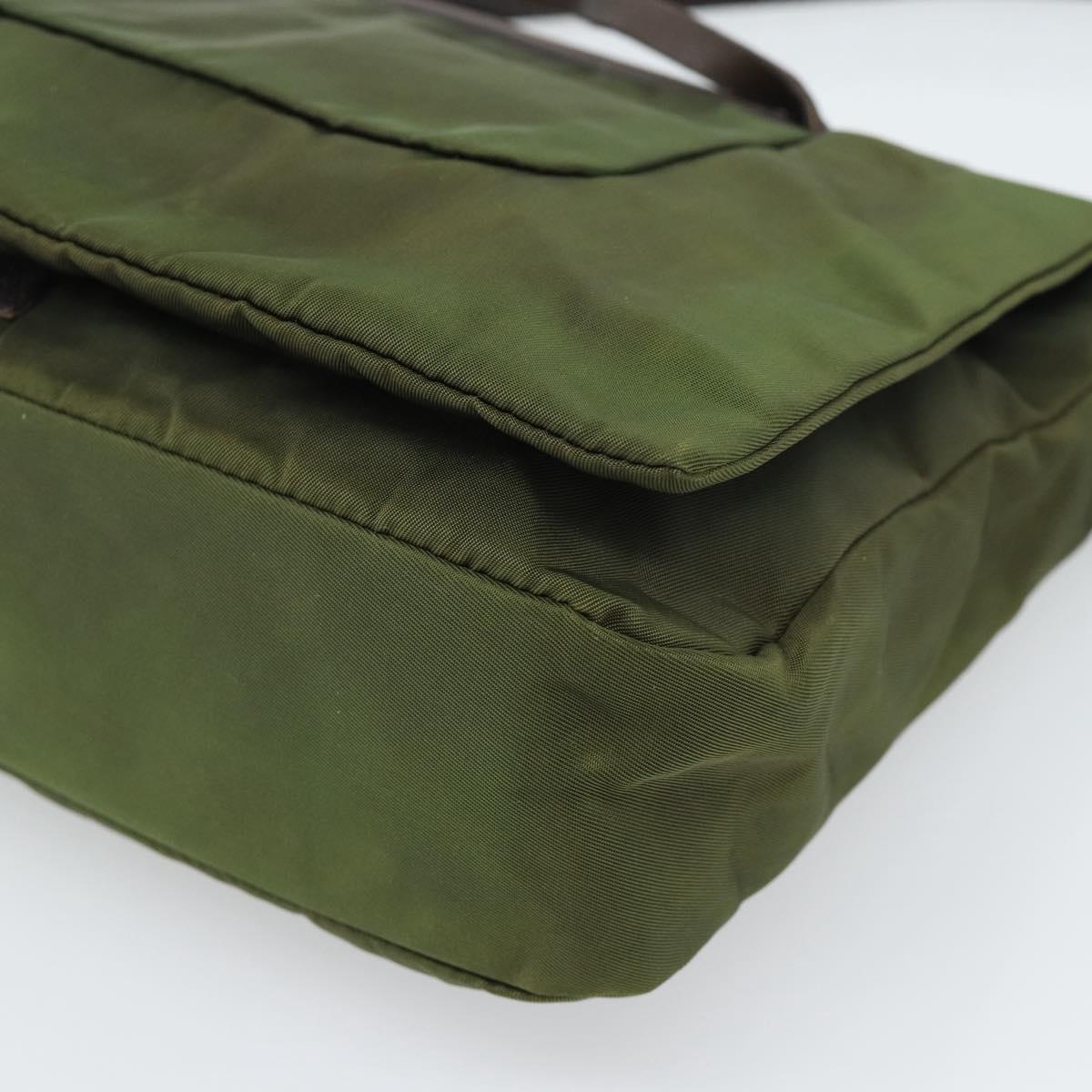 PRADA Shoulder Bag Nylon Khaki Auth 70210