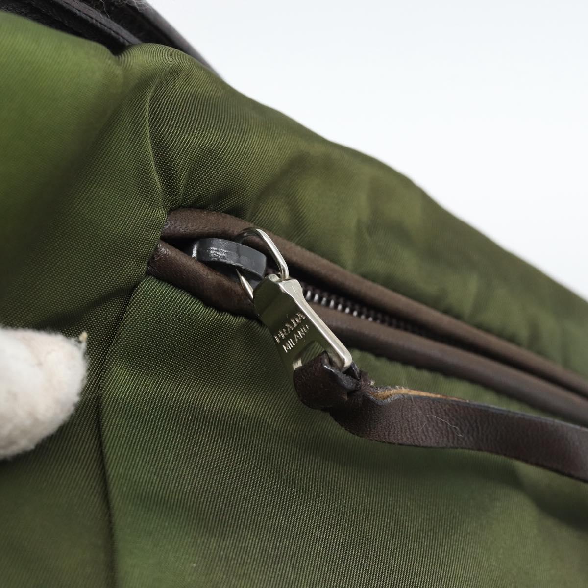 PRADA Shoulder Bag Nylon Khaki Auth 70210